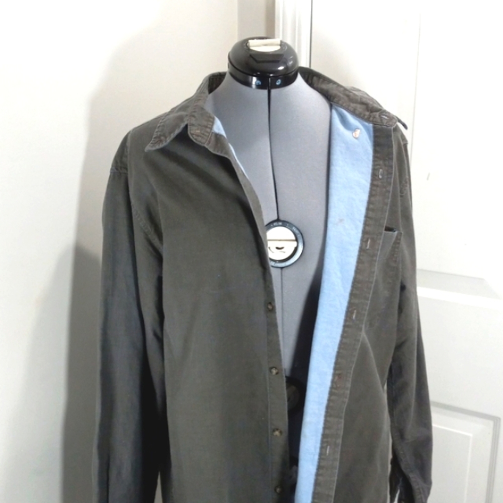 Cherokee Sz Med Shaket/shirt Olive Green with blue Inside
